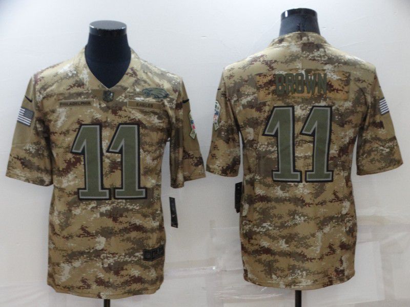 Men Philadelphia Eagles #11 Brown Camo Nike Olive Salute To Service Limited NFL Jersey->philadelphia eagles->NFL Jersey